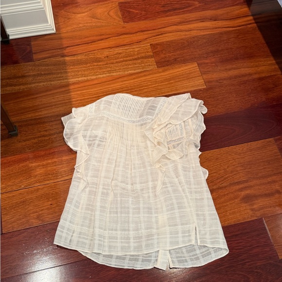 Veronica Beard Ivory Ruffled Blouse - Picture 3 of 3